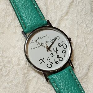 ZIZ "Whatever, I'm Late Anyway" Teal Green Watch